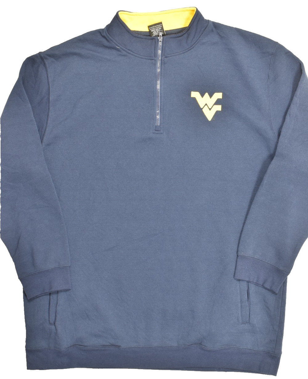 Colosseum Men 4XT Big & Tall West Virginia WVU Navy Blue 1/4 Zip Fleece Pullover